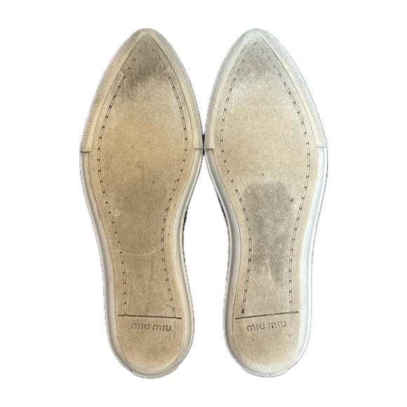 Miu Miu Metal Cap Toe Leather Slip On Sneakers - Picture 11 of 11